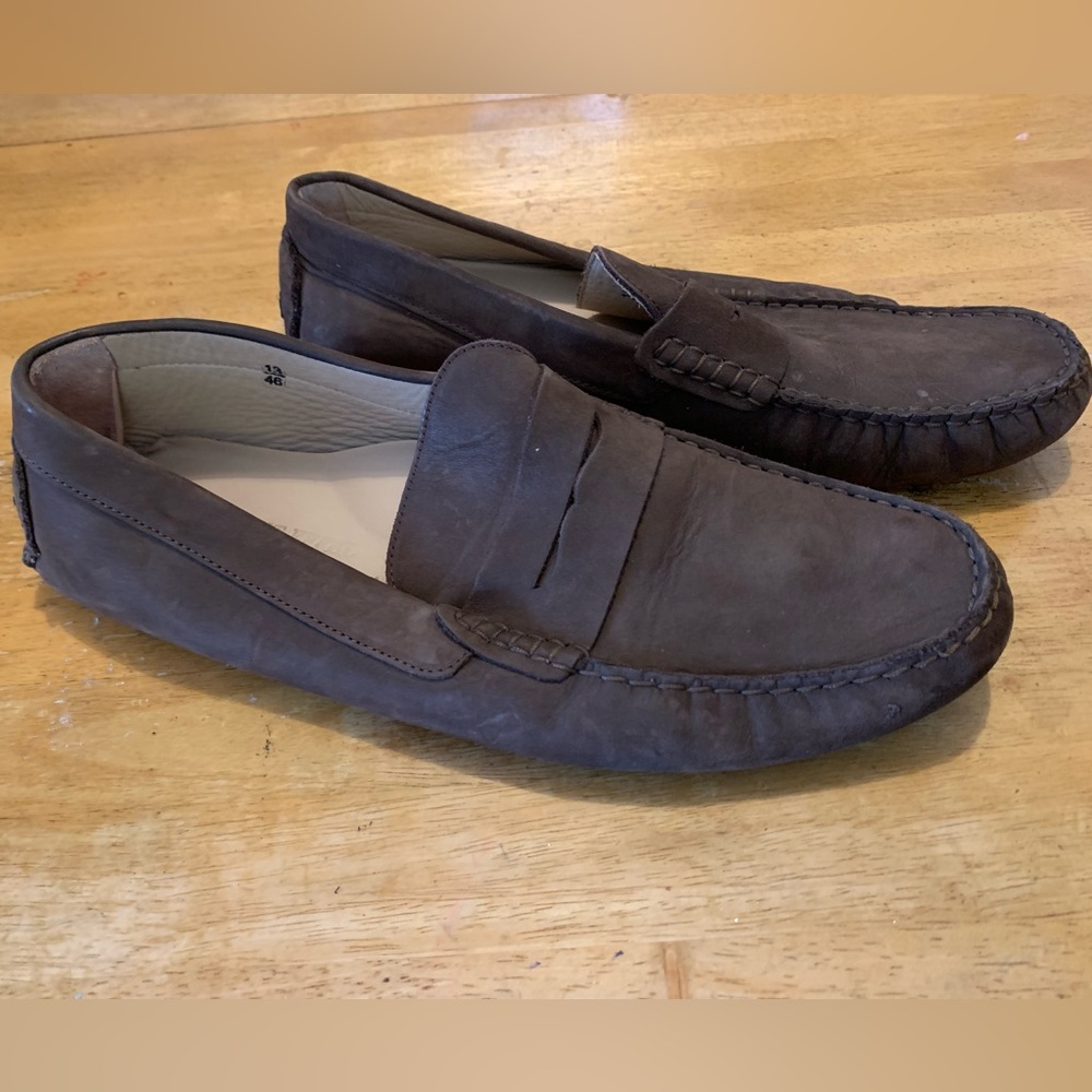 LAURENT EFFEL  Nubuck Leather Driving SHOES Slippers US 13 / EU 46 Nubby soles